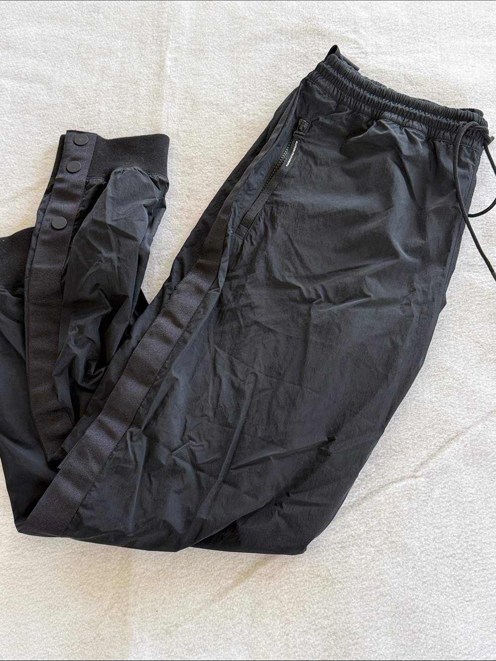 Athleta Allyson Felix Black Track Pants with Side Stripe